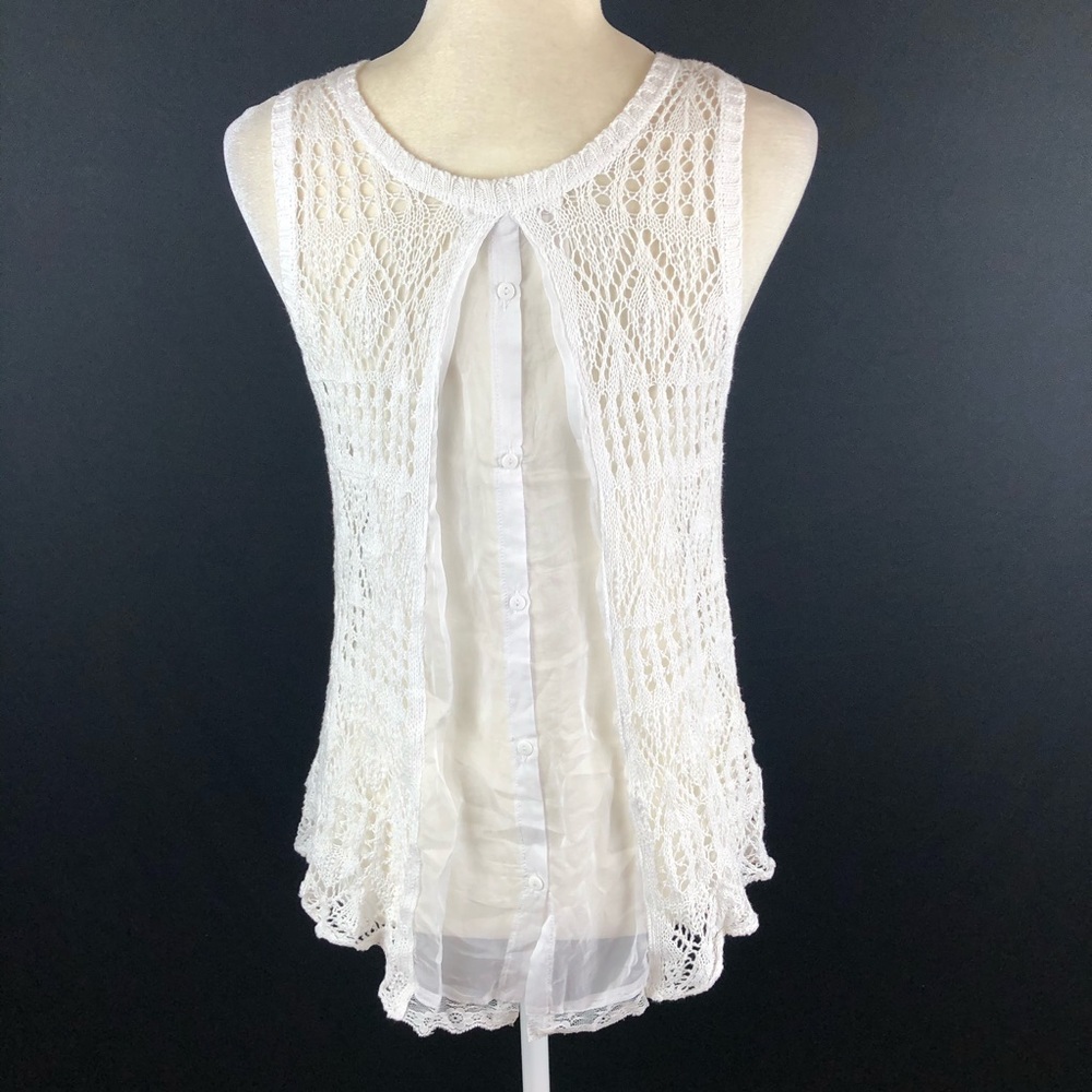Rewind Crochet Button Back Tank - image 5